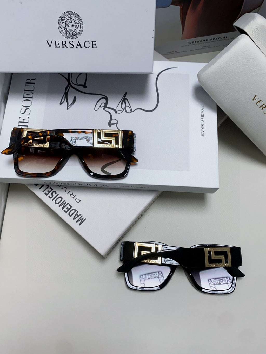 Versace Square Black Lens Sunglasses for Men & Women - 449877 - detail image 10
