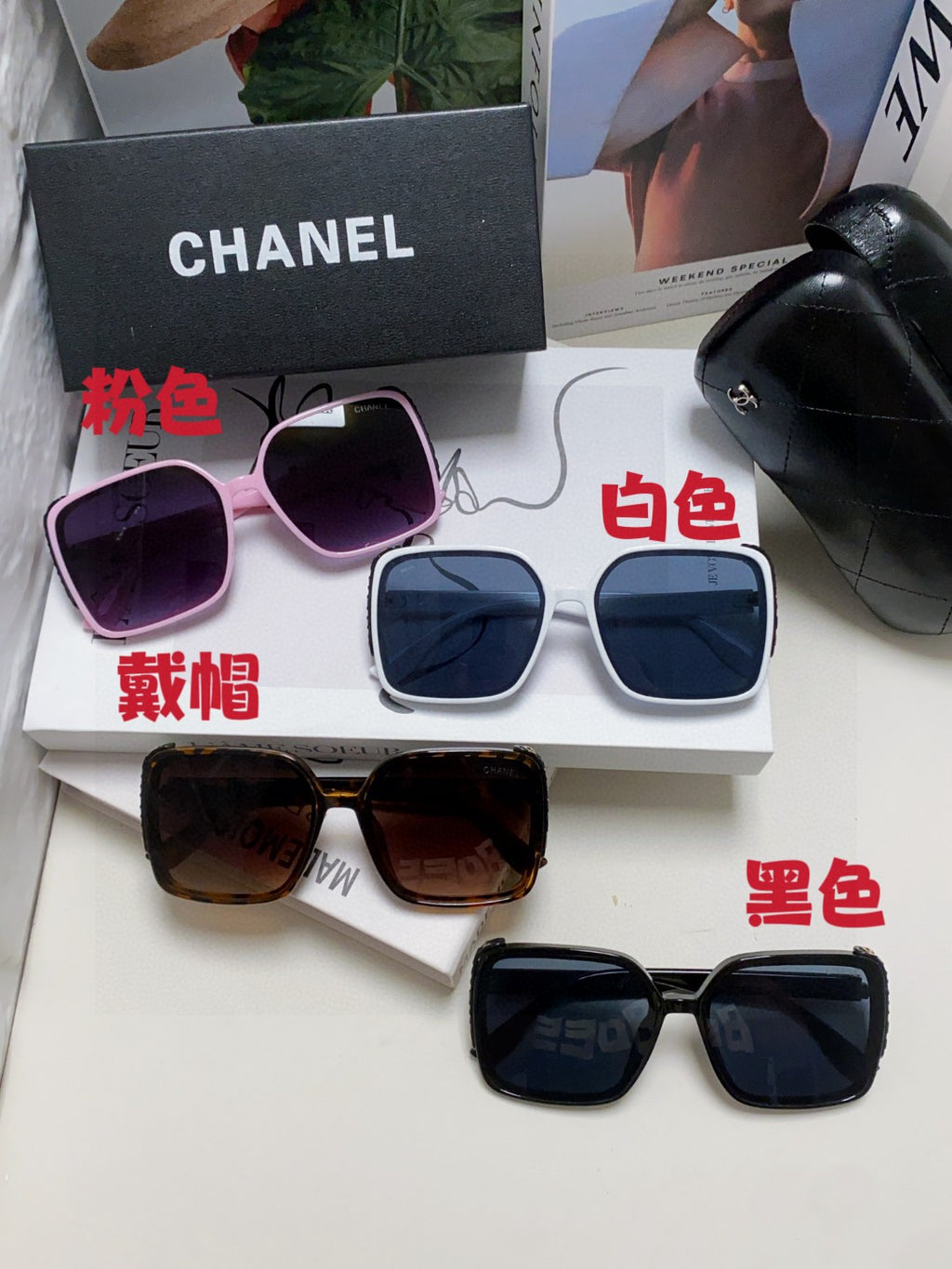 Chanel Square Blue Lens Sunglasses for Women - 448911 - detail image 9