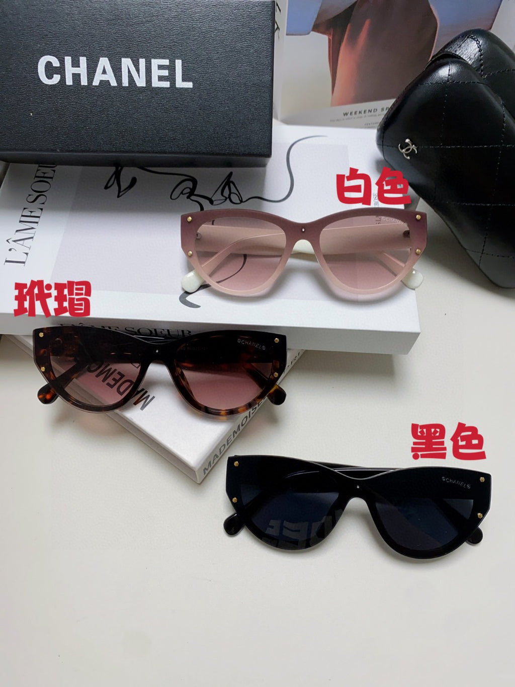Chanel Round Blue Lens Sunglasses for Women - detail image 9