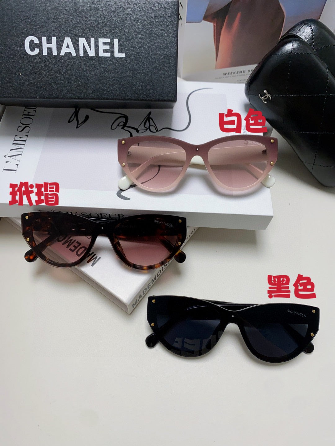 Chanel Round Blue Lens Sunglasses for Women - detail image 9