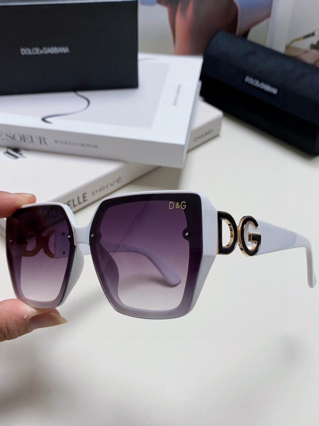 Dolce & Gabbana Oversized Silver Lens Sunglasses for Men & Women - 466453 - detail image 5