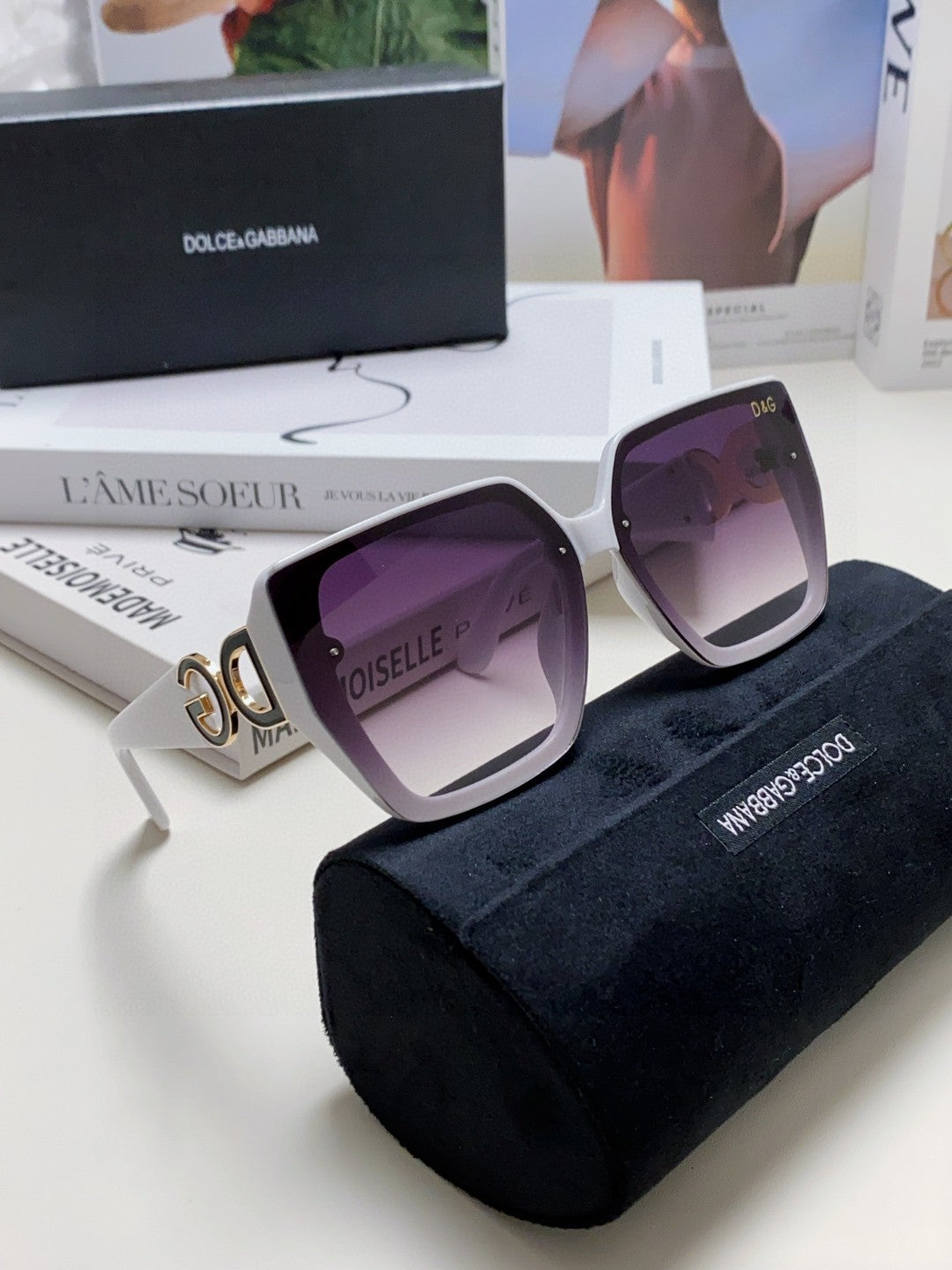 Dolce & Gabbana Oversized Silver Lens Sunglasses for Men & Women - 466453 - detail image 7