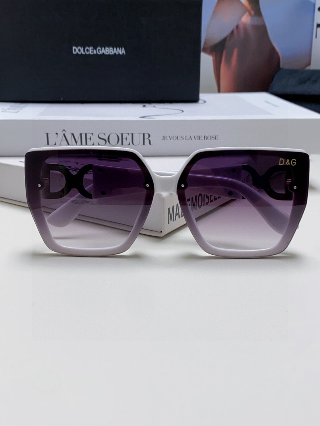 Dolce & Gabbana Oversized Silver Lens Sunglasses for Men & Women - 466453 - detail image 6