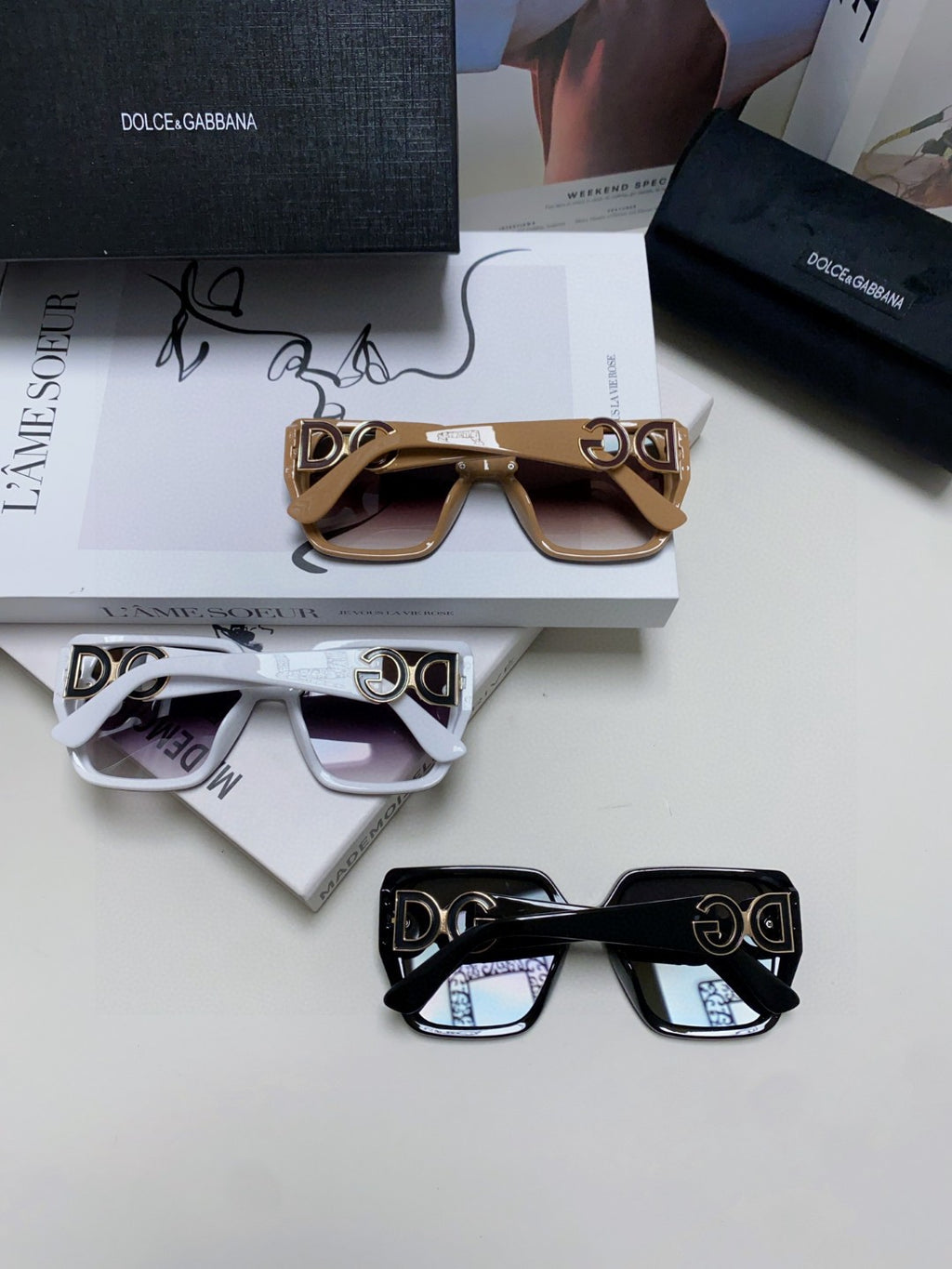 Dolce & Gabbana Oversized Silver Lens Sunglasses for Men & Women - 466453 - detail image 8