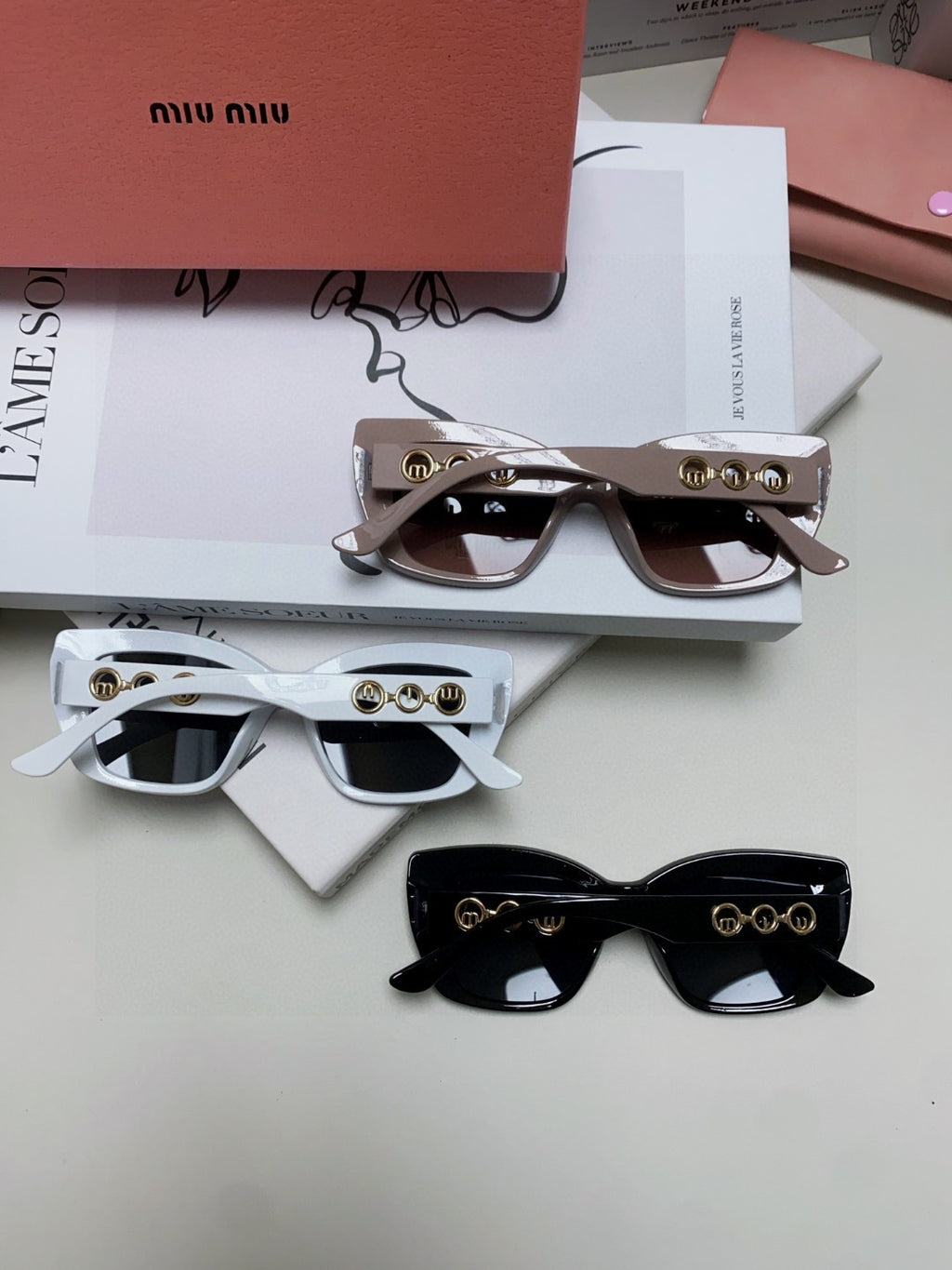 Miu Miu Cat-Eye Gray Lens Sunglasses for Women - 466054 - detail image 7