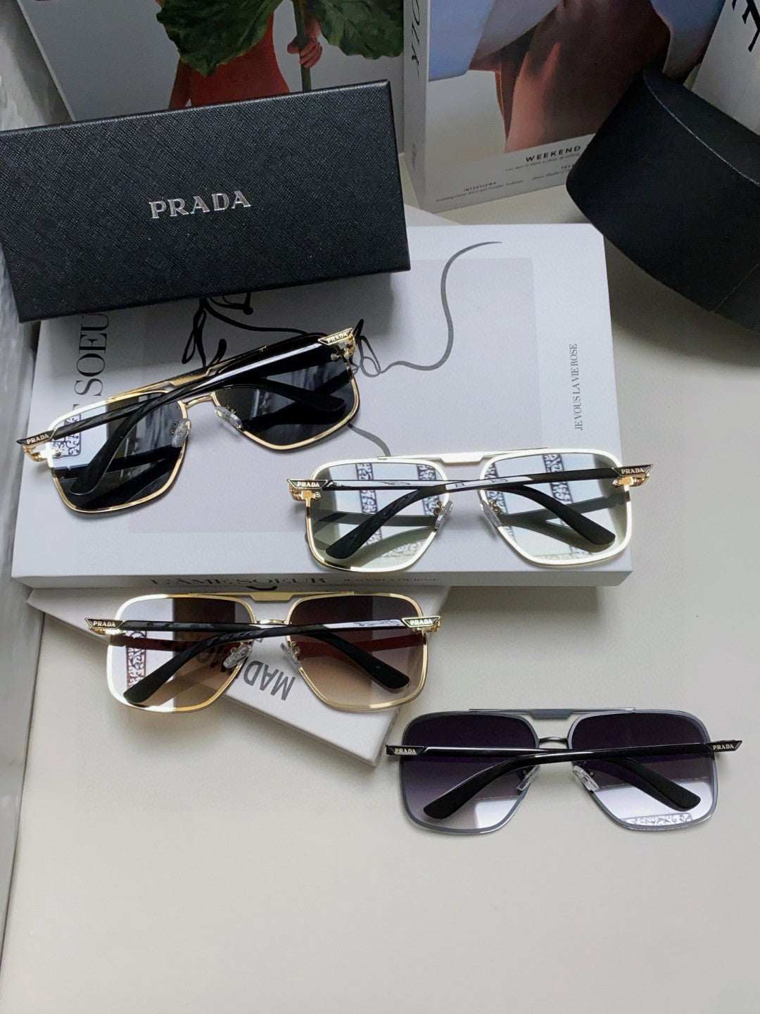 Prada Polarized Square Gray Lens Sunglasses for Men & Women - 465686 - detail image 8