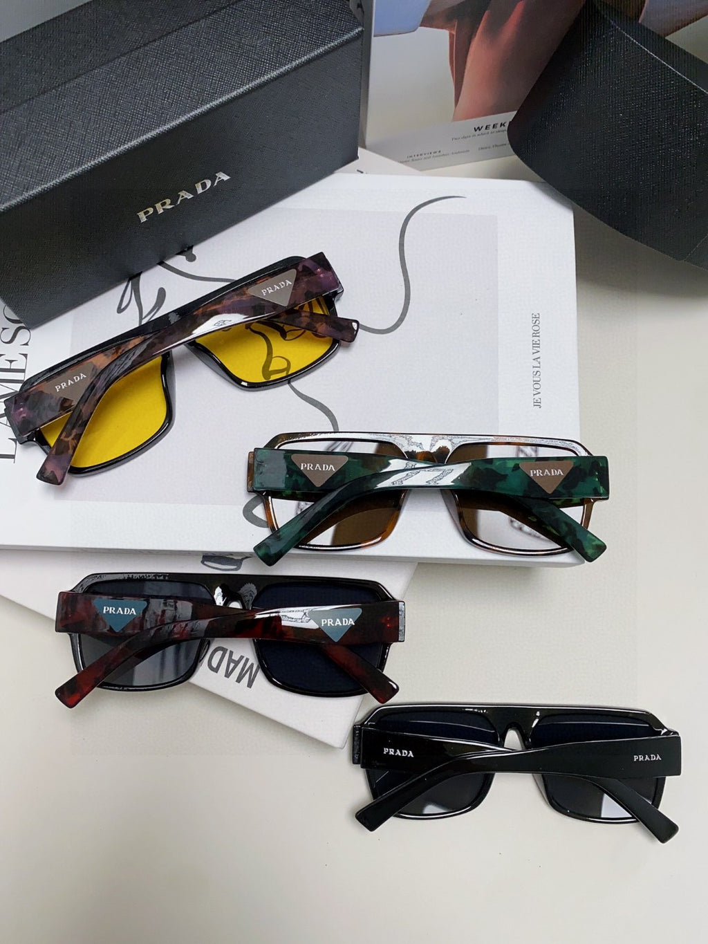 Prada Aviator Black Lens Sunglasses for Men - detail image 10