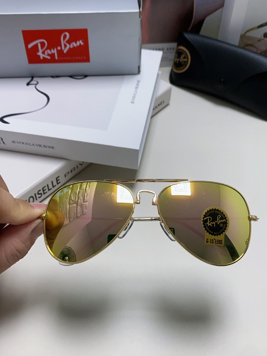Ray-Ban RB3479 Folding Aviator Brown Lens Sunglasses for Men & Women - detail image 2