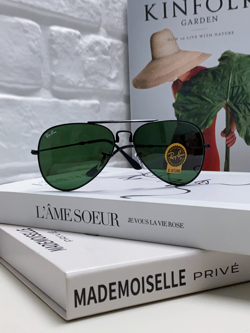 Ray-Ban RB3479 Folding Aviator Green Lens Sunglasses for Men & Women