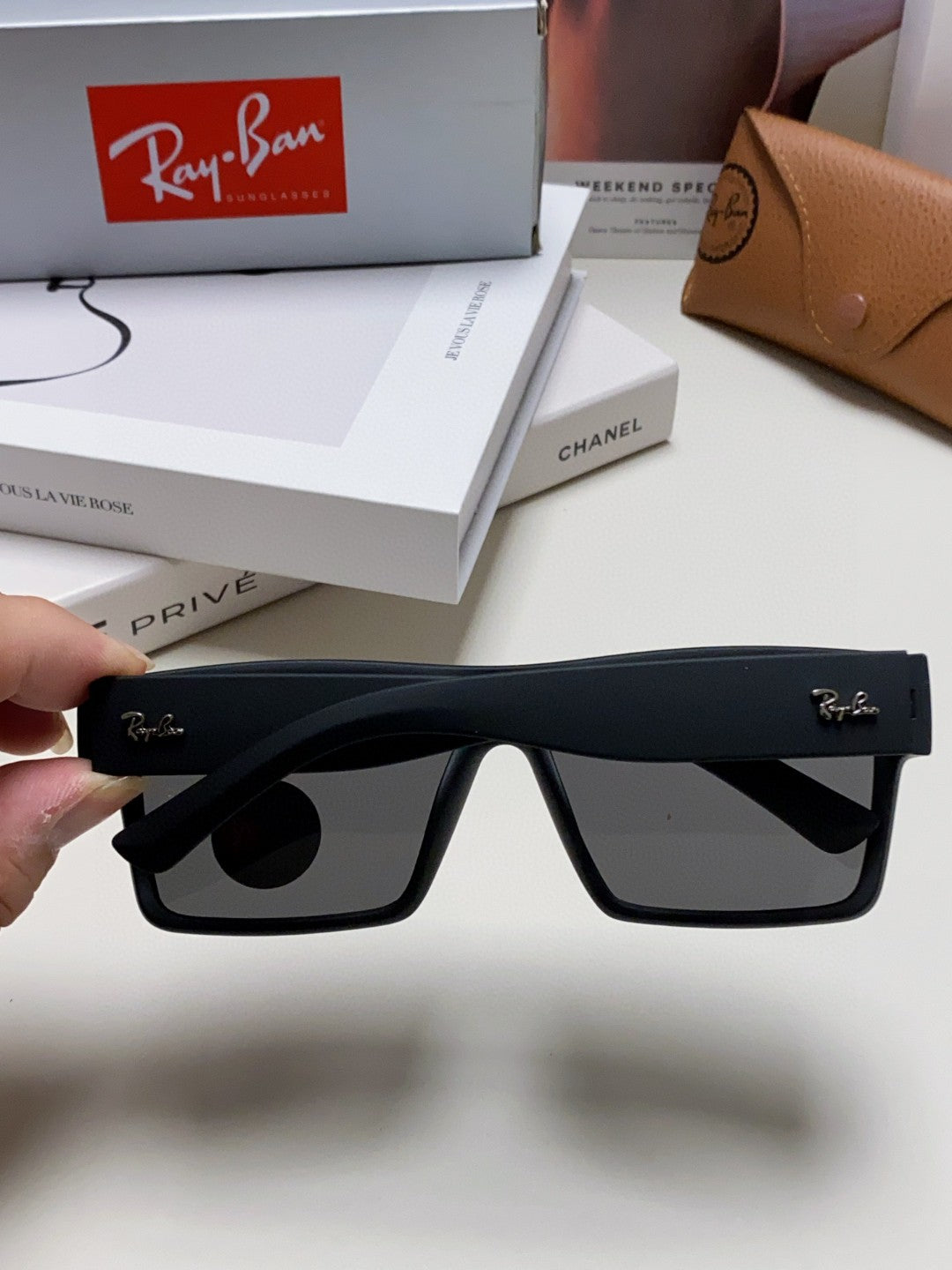 Ray-Ban RB1532 Polarized Square Silver Lens Sunglasses for Men - 466489 - detail image 3