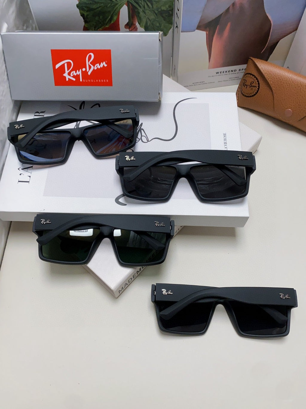 Ray-Ban RB1532 Polarized Square Silver Lens Sunglasses for Men - 466489 - detail image 7