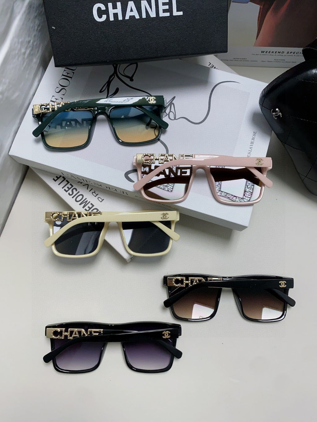 Chanel Polarized Square Brown Lens Sunglasses for Women - detail image 7
