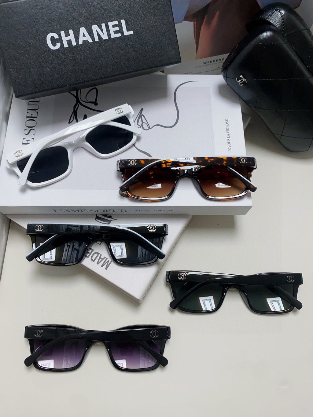 Chanel Square Gray Lens Sunglasses for Women - detail image 7