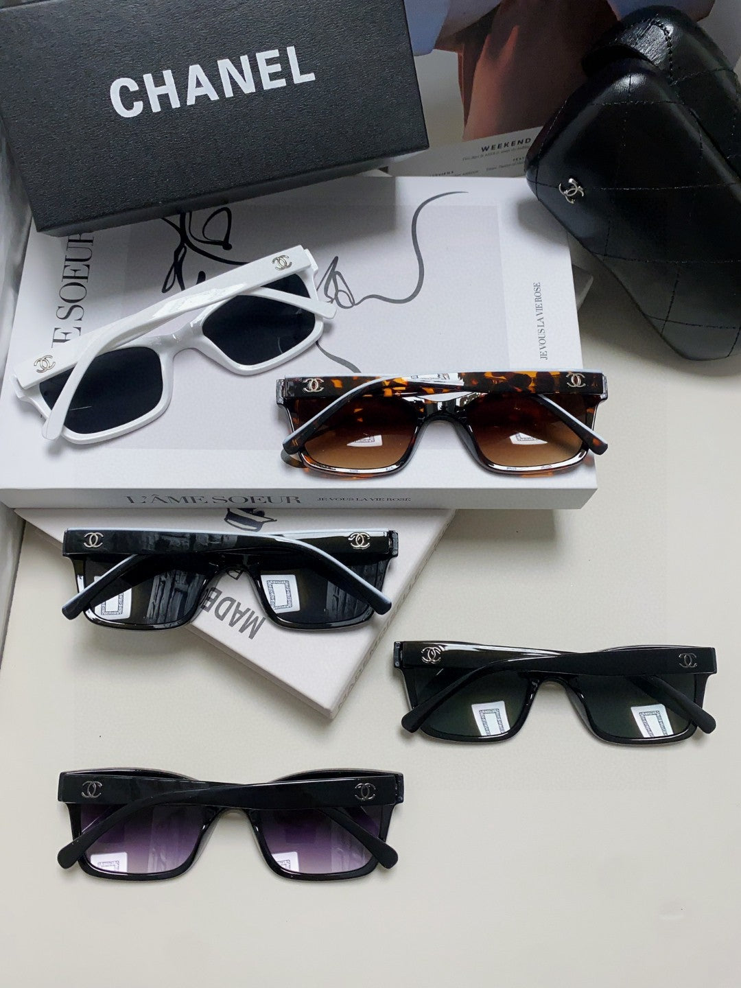 Chanel Square Gray Lens Sunglasses for Women - detail image 7