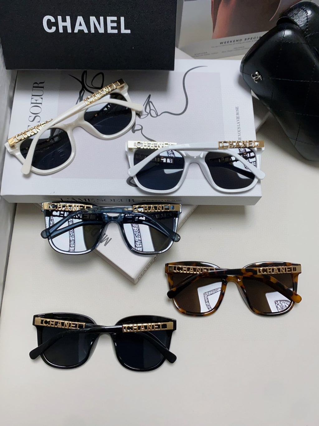 Chanel Square Gray Lens Sunglasses for Men & Women - detail image 7