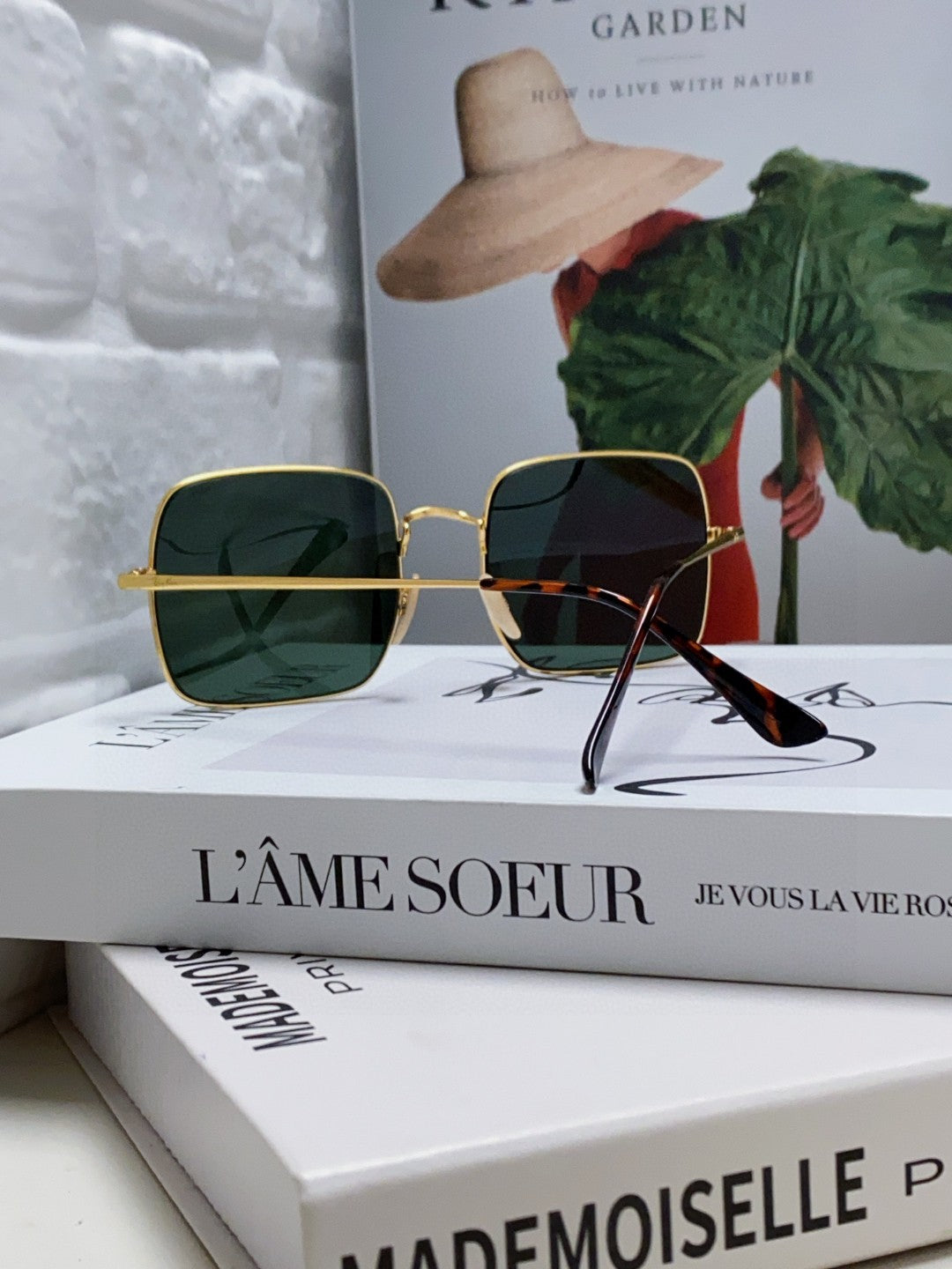 Ray-Ban Metal Square Black Lens Sunglasses for Men & Women - detail image 4