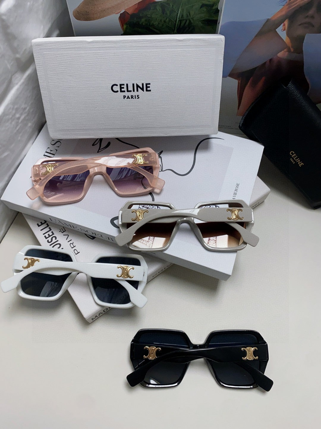 Celine Square Red Lens Sunglasses for Men & Women - 486936 - detail image 8