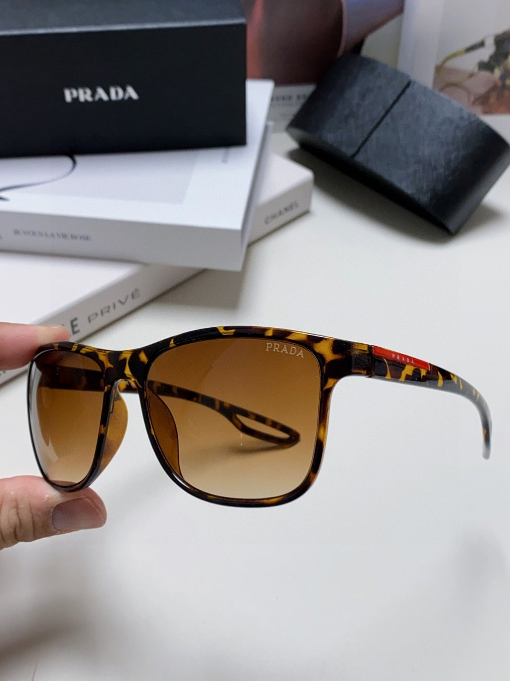Prada Polarized Fashion Brown Lens Sunglasses for Men & Women - 415708 - detail image 5