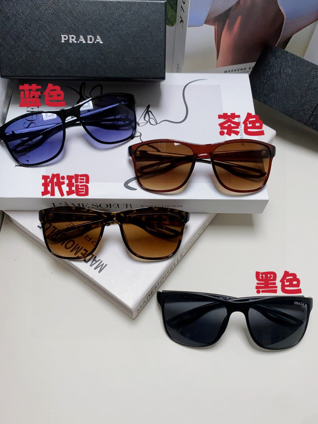 Prada Polarized Fashion Blue Lens Sunglasses for Men & Women - detail image 8