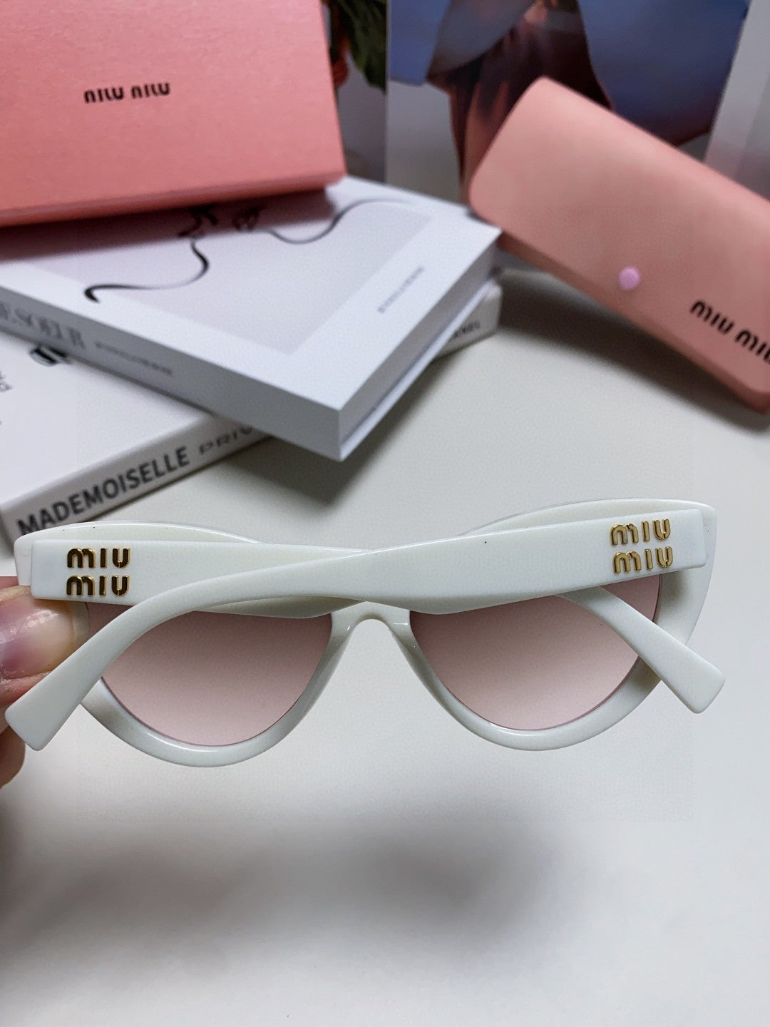 Miu Miu Cat-Eye Silver Lens Sunglasses for Men & Women - 432706 - detail image 4