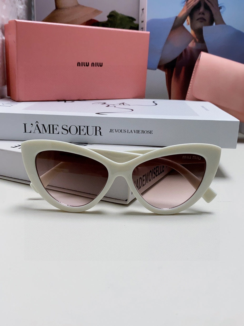 Miu Miu Cat-Eye Silver Lens Sunglasses for Men & Women - 487696 - detail image 6
