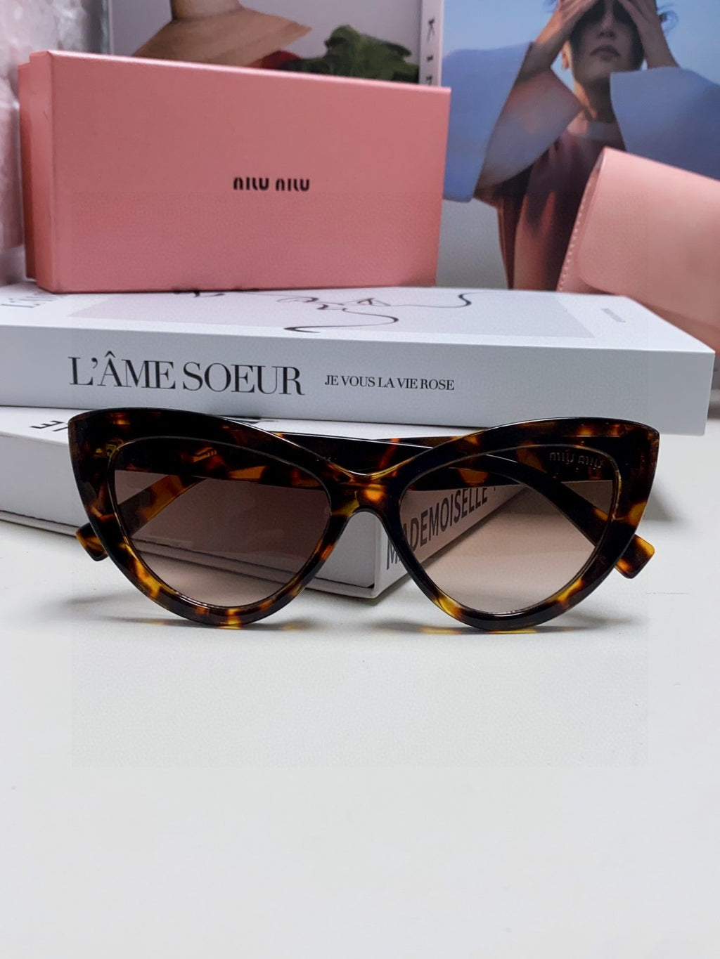 Miu Miu Cat-Eye Brown Lens Sunglasses for Men & Women - 998416 - detail image 8