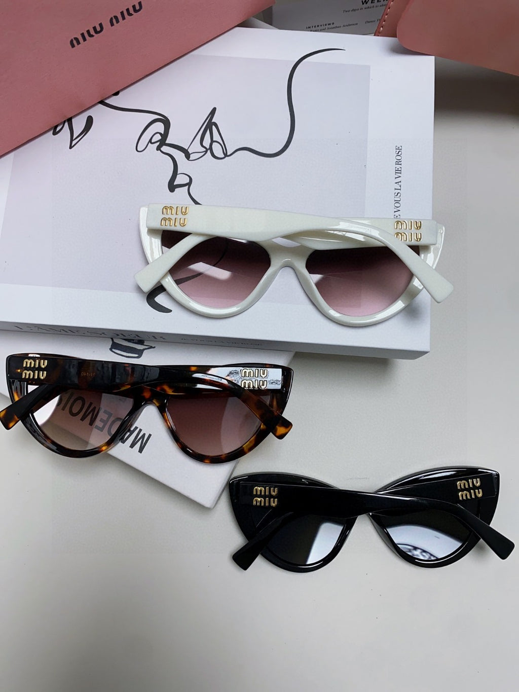 Miu Miu Cat-Eye Brown Lens Sunglasses for Men & Women - detail image 10