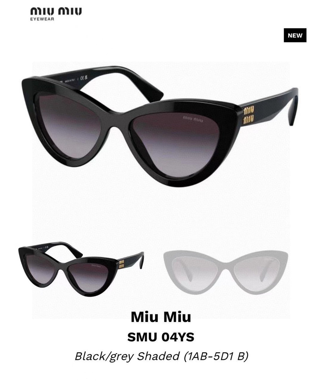 Miu Miu Cat-Eye Gray Lens Sunglasses for Men & Women