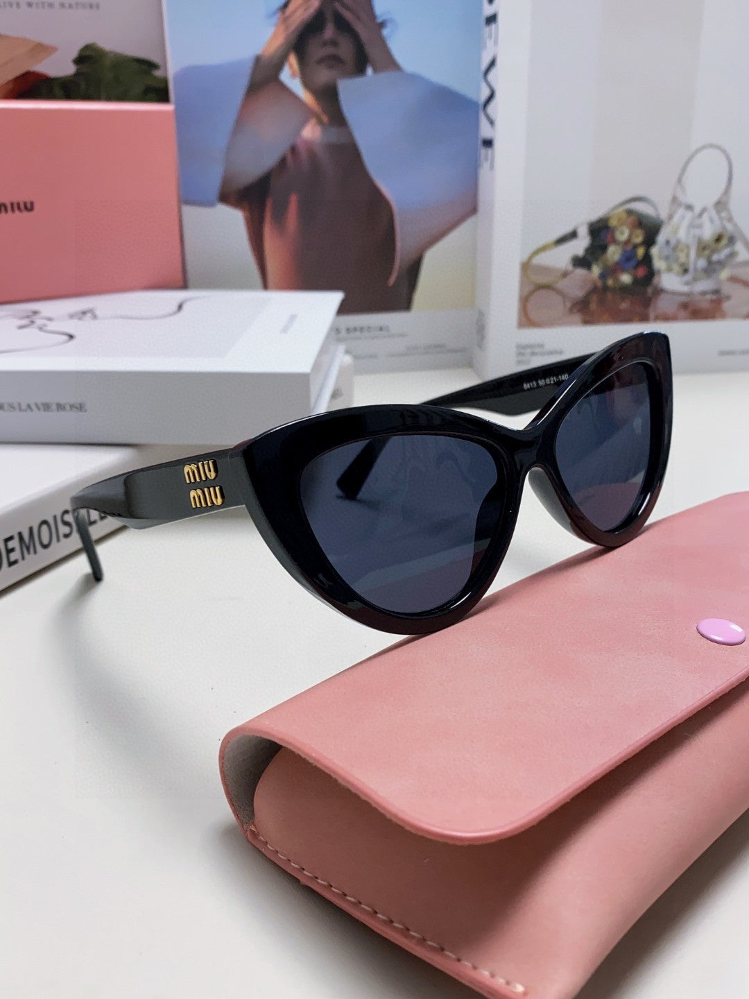 Miu Miu Cat-Eye Gray Lens Sunglasses for Men & Women - 998417 - detail image 9