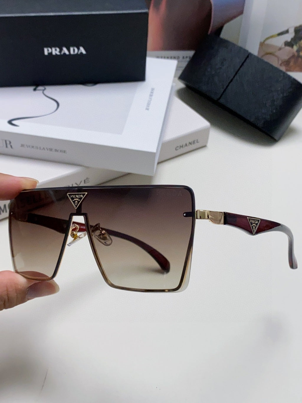 Prada Oversized Silver Lens Sunglasses for Men & Women - 432165 - detail image 5
