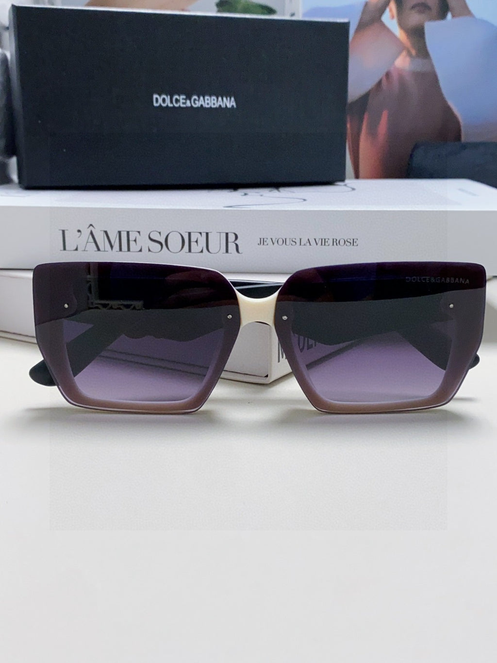 Dolce & Gabbana Oversized Purple Lens Sunglasses for Women - 399470 - detail image 5