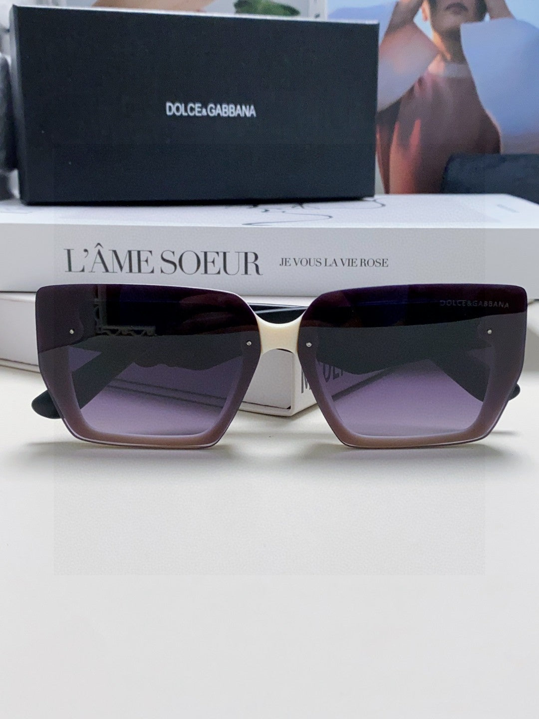 Dolce & Gabbana Oversized Purple Lens Sunglasses for Women - 399470 - detail image 5