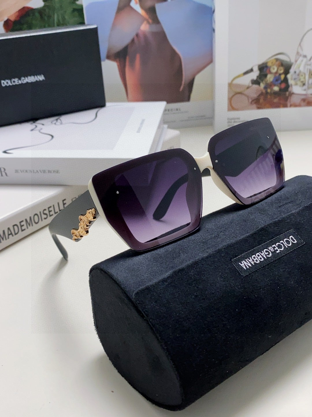 Dolce & Gabbana Oversized Purple Lens Sunglasses for Women - 399470 - detail image 6