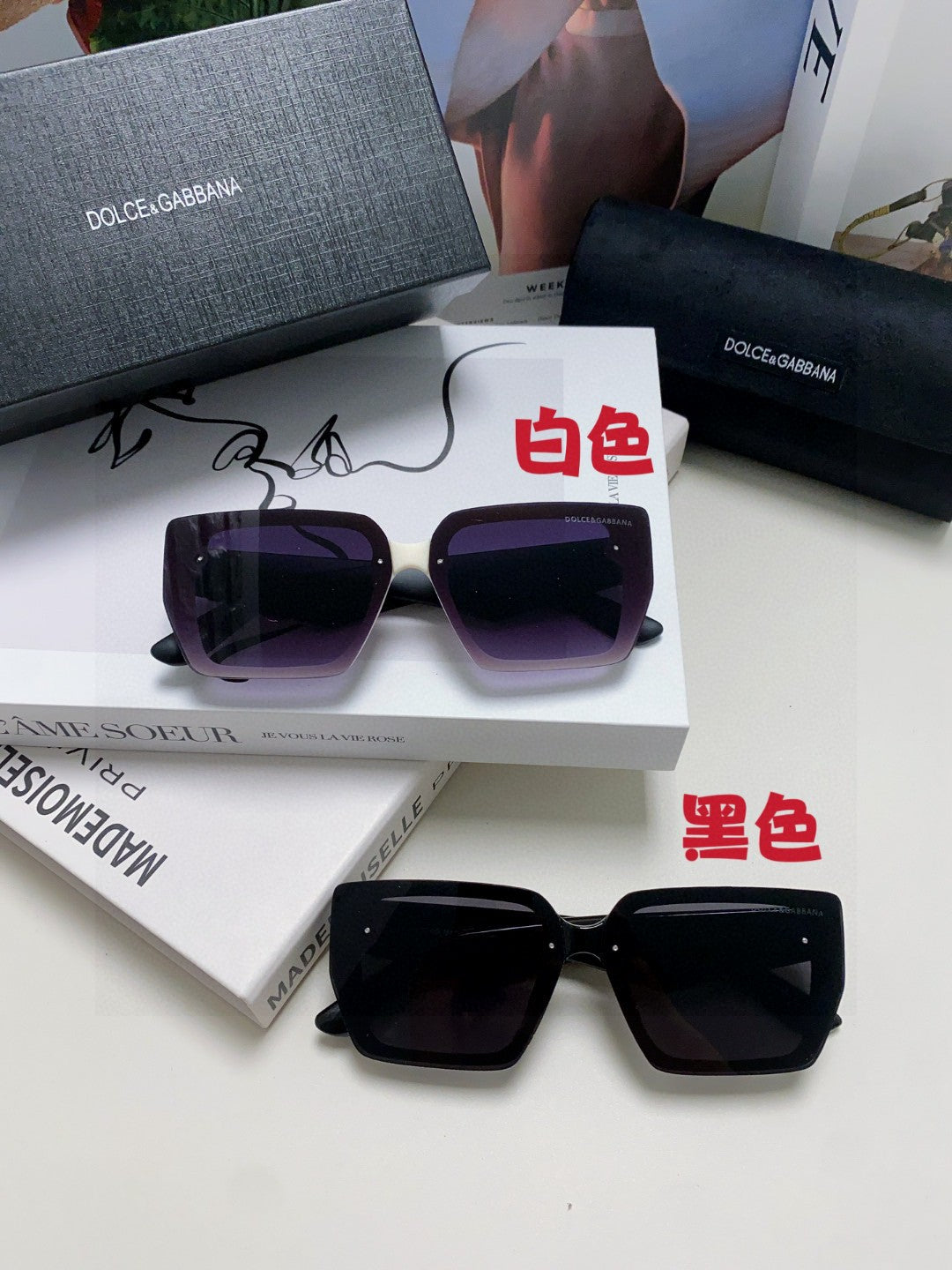 Dolce & Gabbana Oversized Purple Lens Sunglasses for Women - 399470 - detail image 8