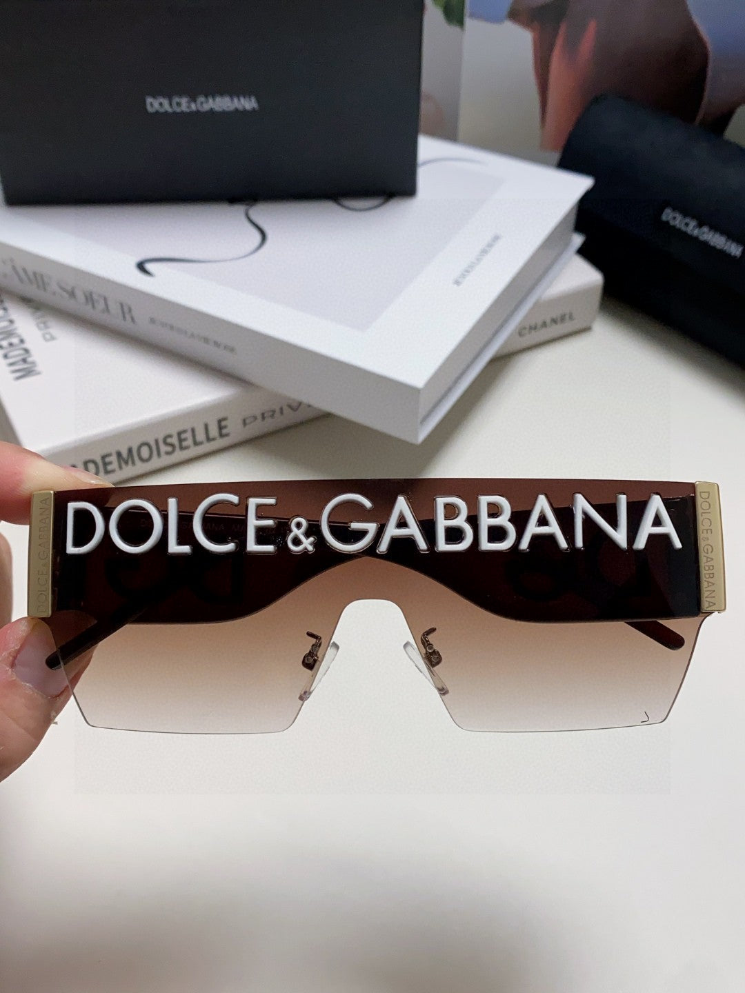 Dolce & Gabbana Lightweight Rimless Gray Lens Sunglasses for Men & Wo - 158710 - detail image 2