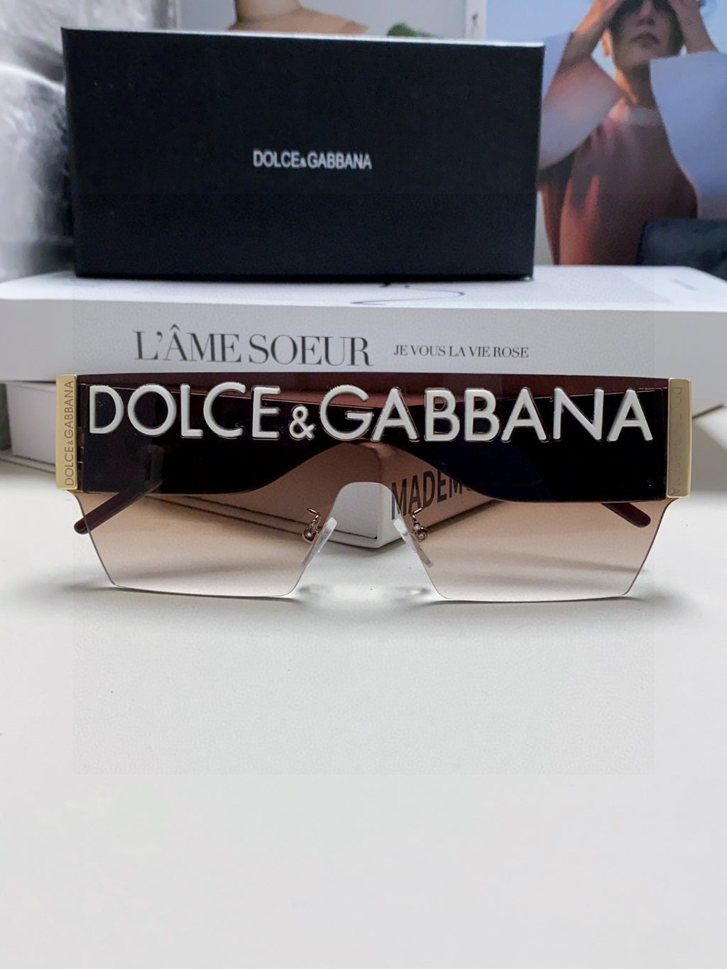 Dolce & Gabbana Lightweight Rimless Gray Lens Sunglasses for Men & Wo - 158710 - detail image 5