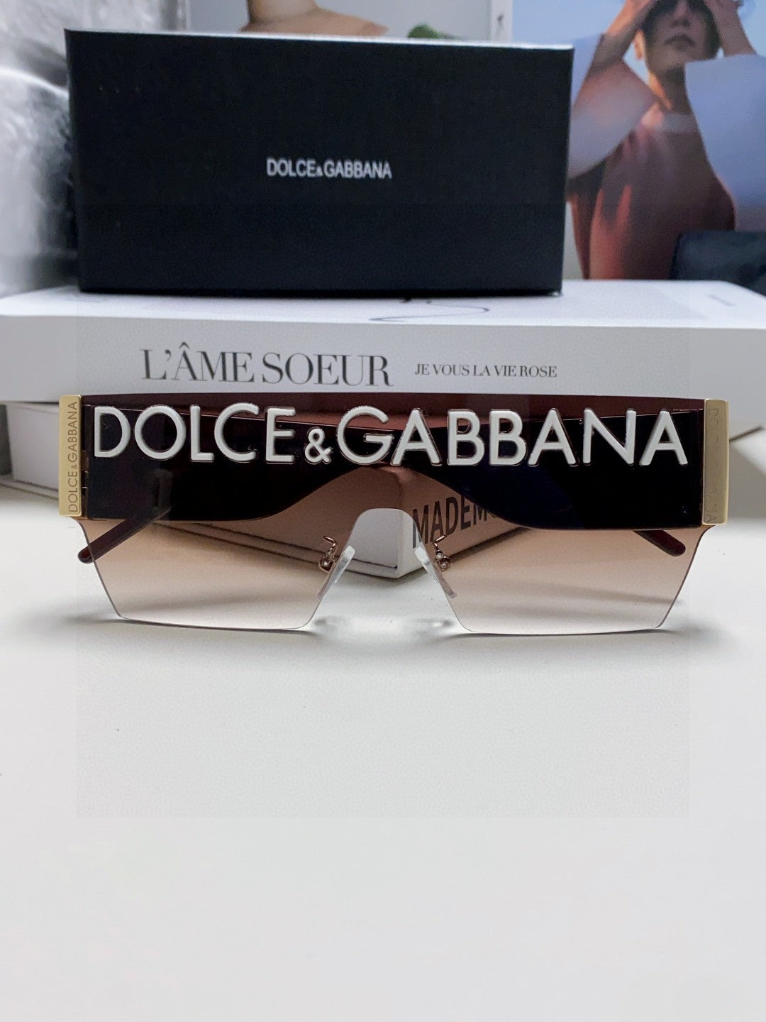 Dolce & Gabbana Lightweight Rimless Gray Lens Sunglasses for Men & Wo - 158710 - detail image 5