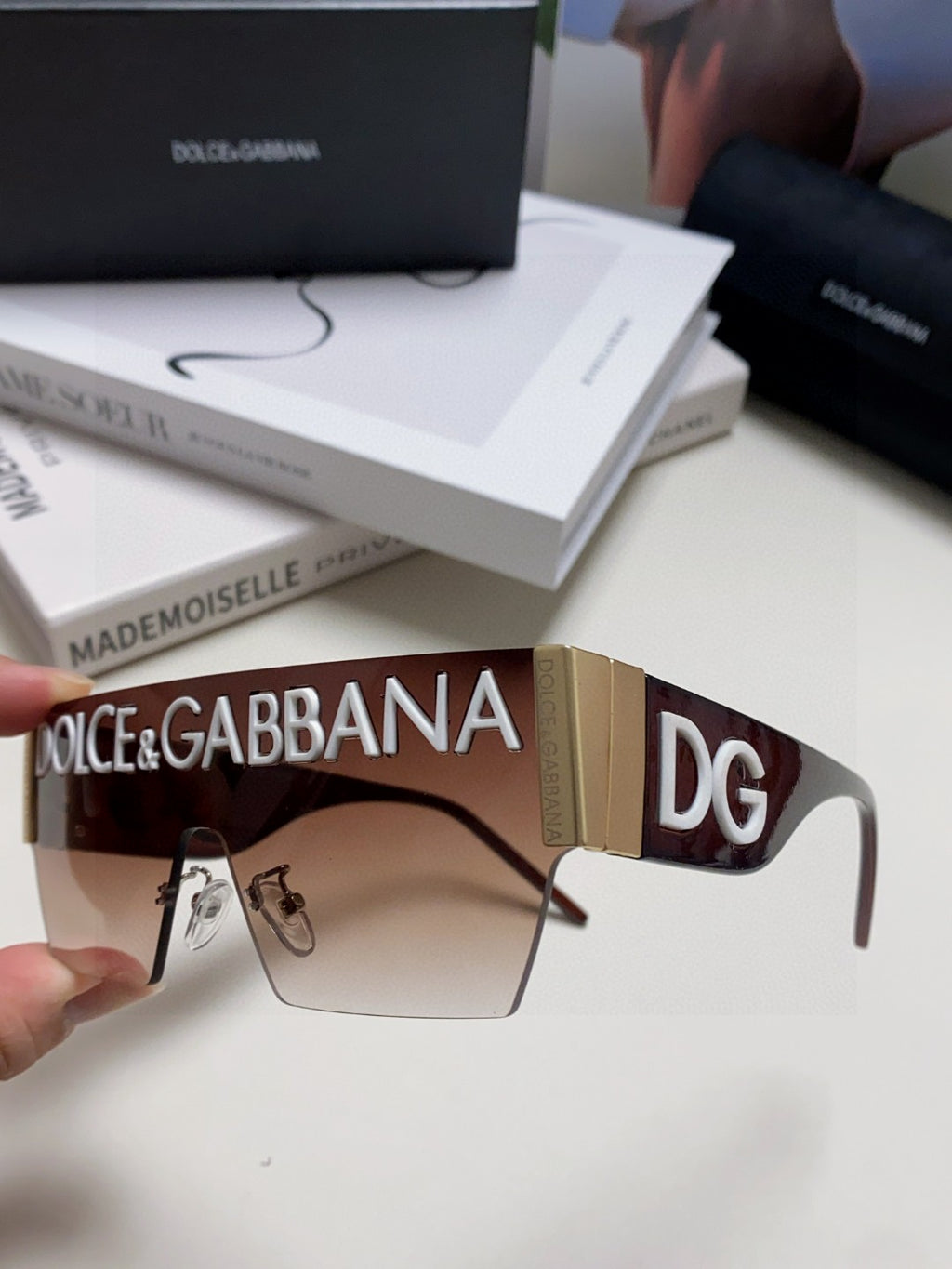 Dolce & Gabbana Lightweight Rimless Gray Lens Sunglasses for Men & Wo - 158710 - detail image 4