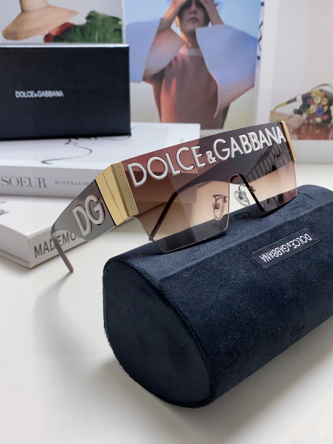 Dolce & Gabbana Lightweight Rimless Gray Lens Sunglasses for Men & Wo - 158710 - detail image 6