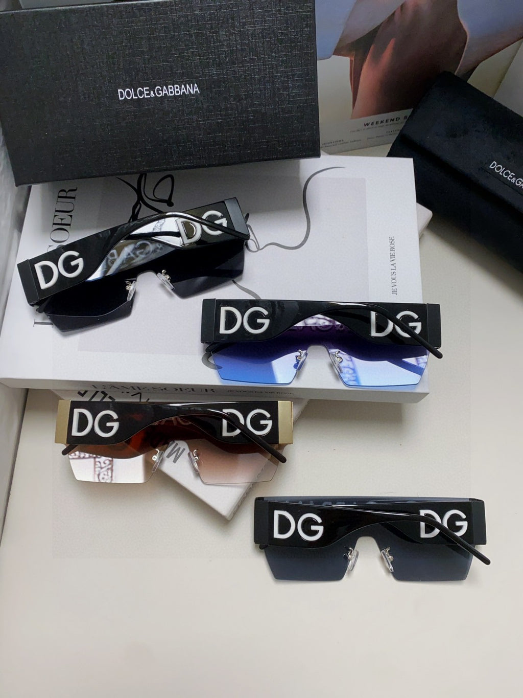 Dolce & Gabbana Lightweight Rimless Gray Lens Sunglasses for Men & Wo - 158710 - detail image 7