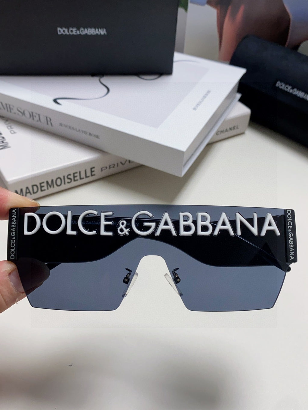 Dolce & Gabbana Lightweight Rimless Blue Lens Sunglasses for Men & Wo - 158711 - detail image 3