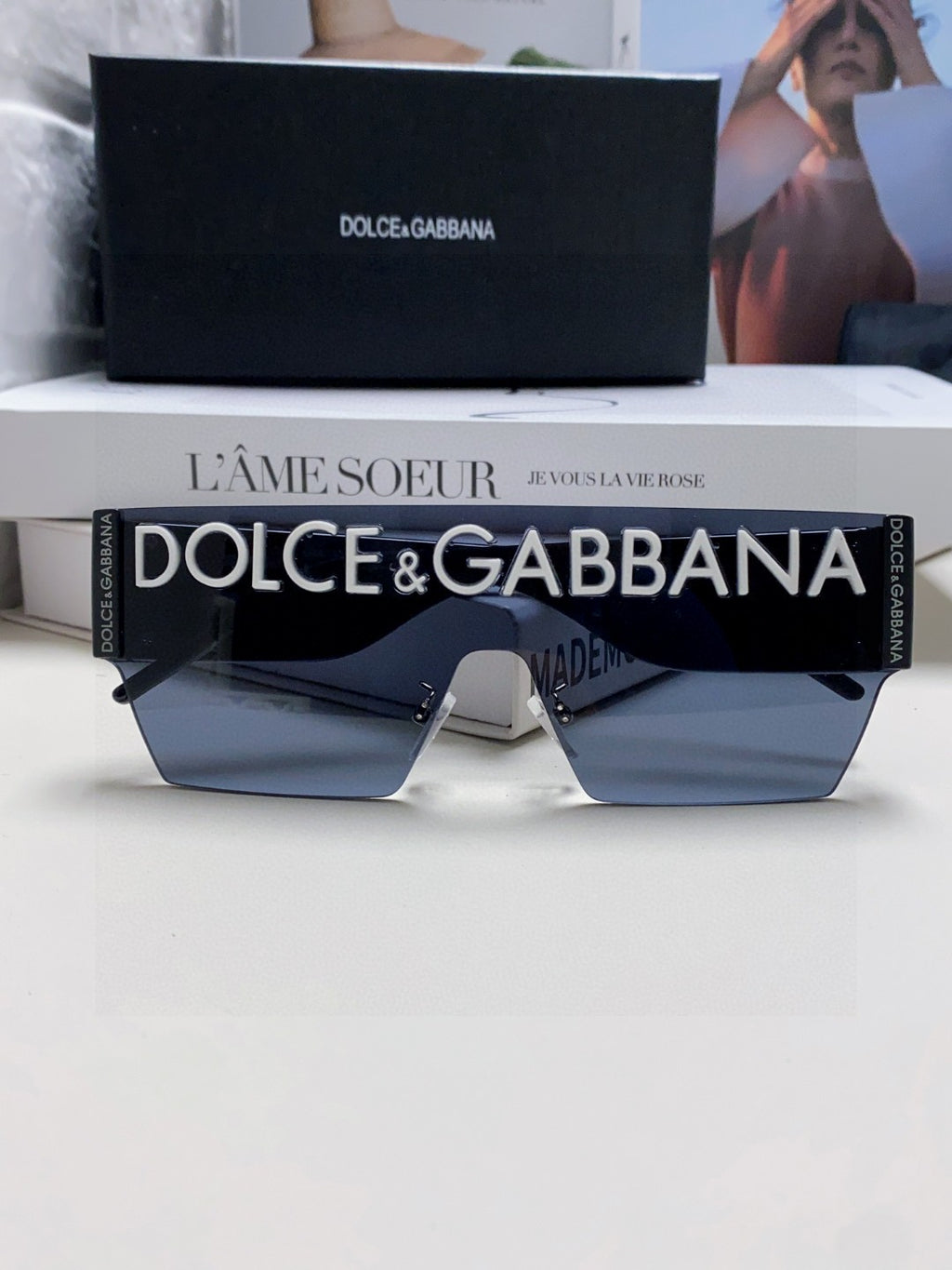 Dolce & Gabbana Lightweight Rimless Blue Lens Sunglasses for Men & Wo - 158711 - detail image 6