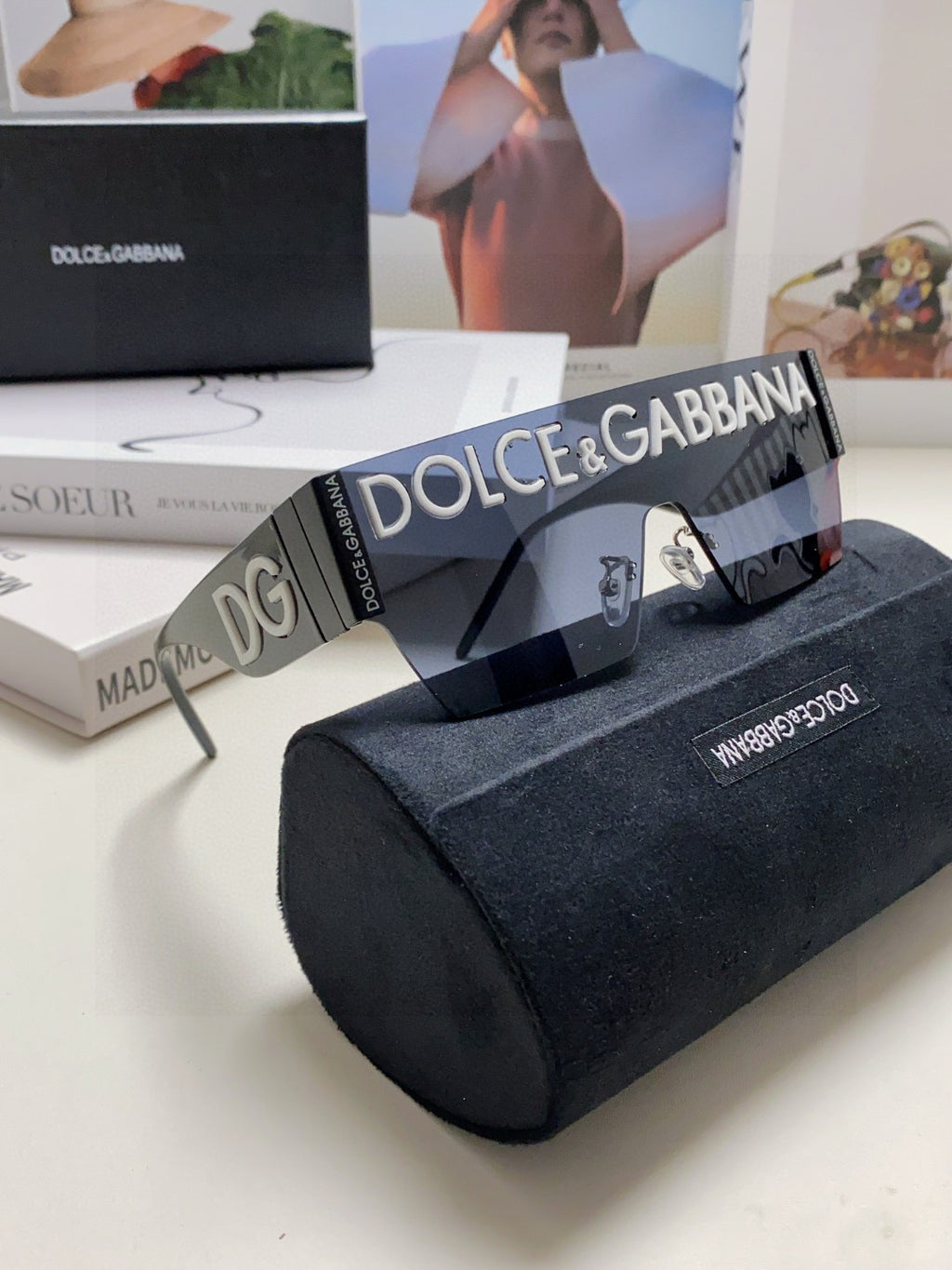 Dolce & Gabbana Lightweight Rimless Blue Lens Sunglasses for Men & Wo - 158711 - detail image 7