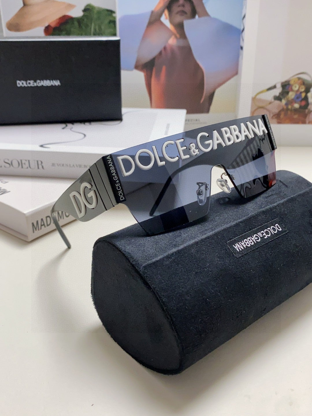 Dolce & Gabbana Lightweight Rimless Blue Lens Sunglasses for Men & Wo - 158711 - detail image 7