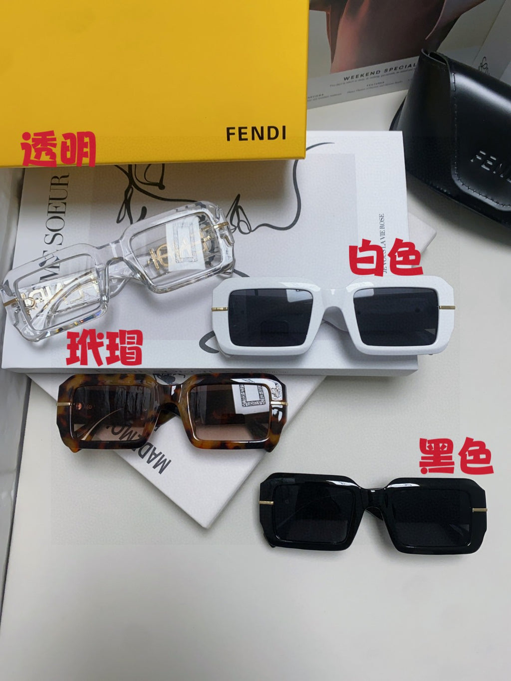 Fendi Square Gray Lens Sunglasses for Men & Women - 372457 - detail image 8