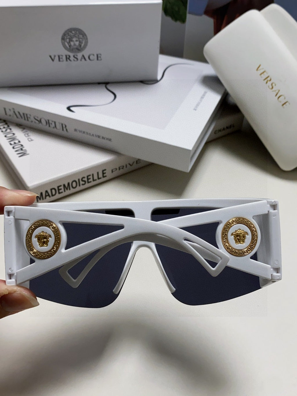 Versace Oversized Black Lens Sunglasses for Men & Women - 399320 - detail image 4