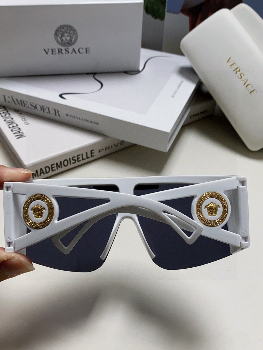 Versace Oversized Black Lens Sunglasses for Men & Women - 399320 - detail image 4