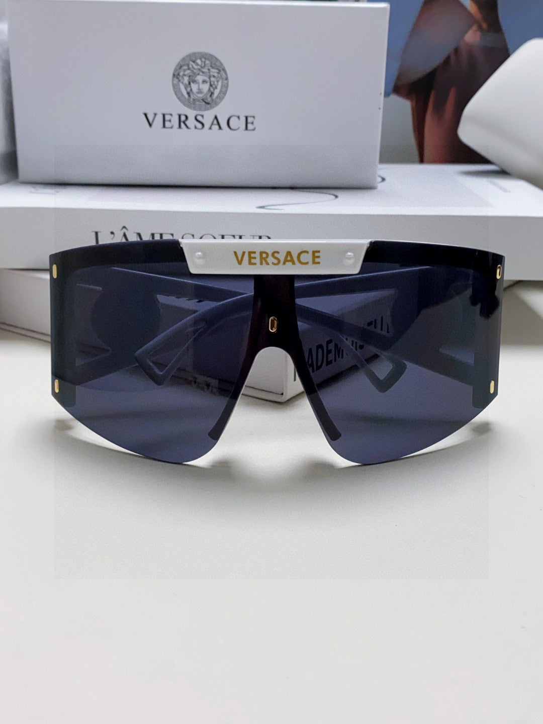 Versace Oversized Black Lens Sunglasses for Men & Women - 432813 - detail image 6