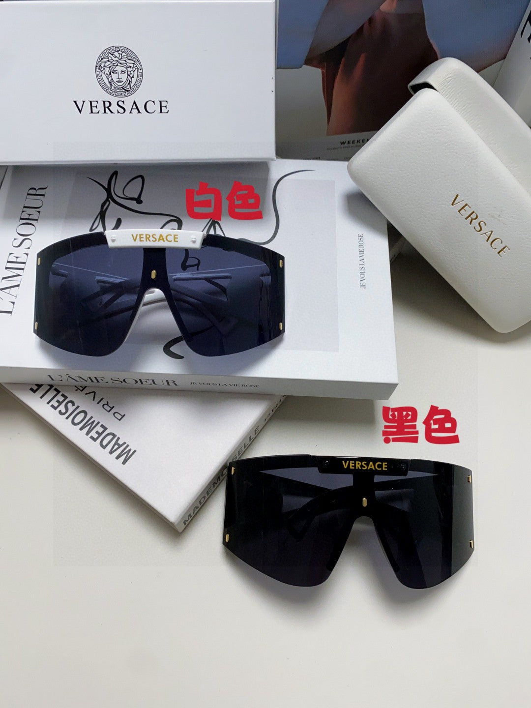 Versace Oversized Black Lens Sunglasses for Men & Women - 432813 - detail image 9