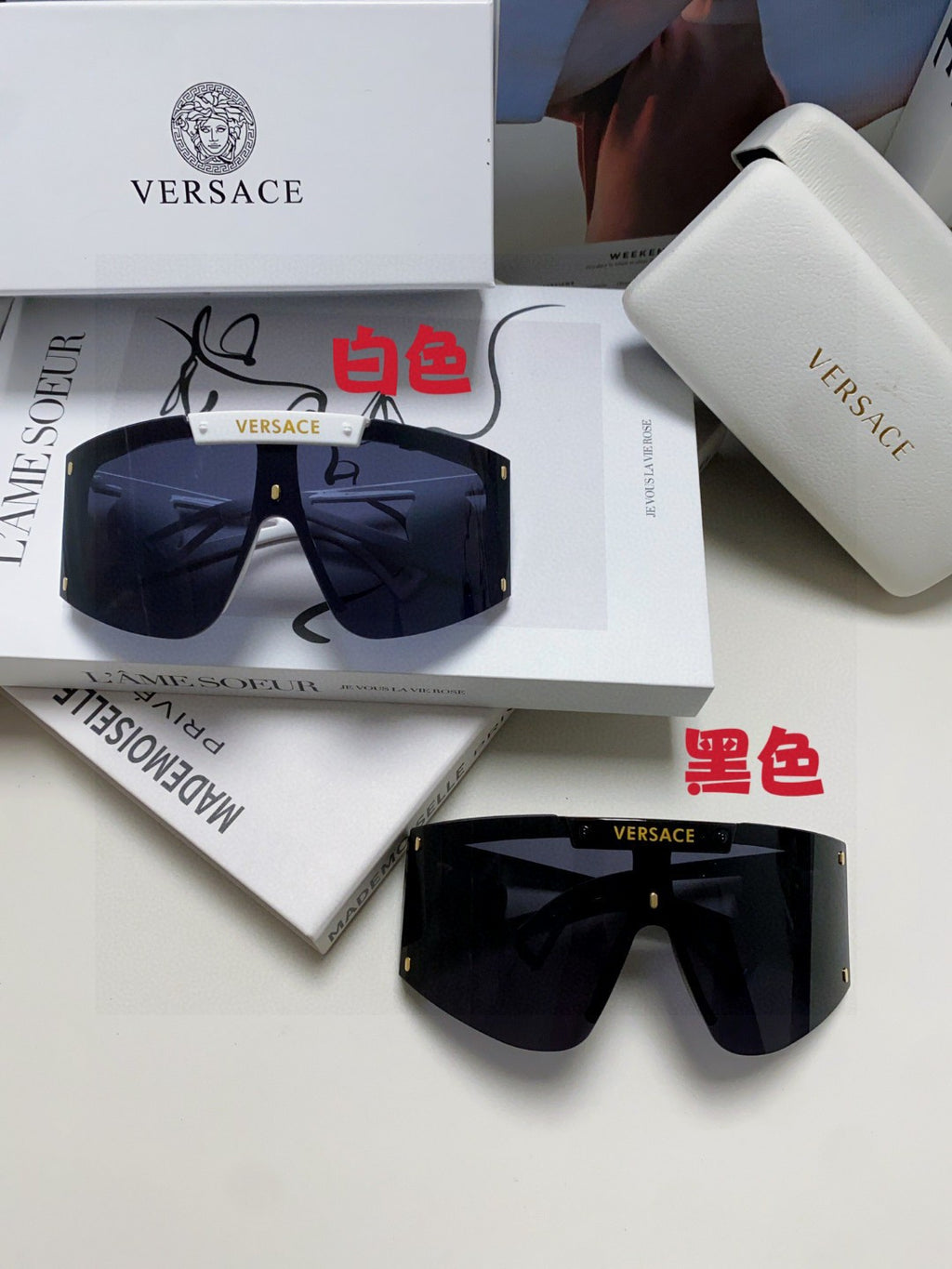 Versace Oversized Black Lens Sunglasses for Men & Women - 935357 - detail image 9